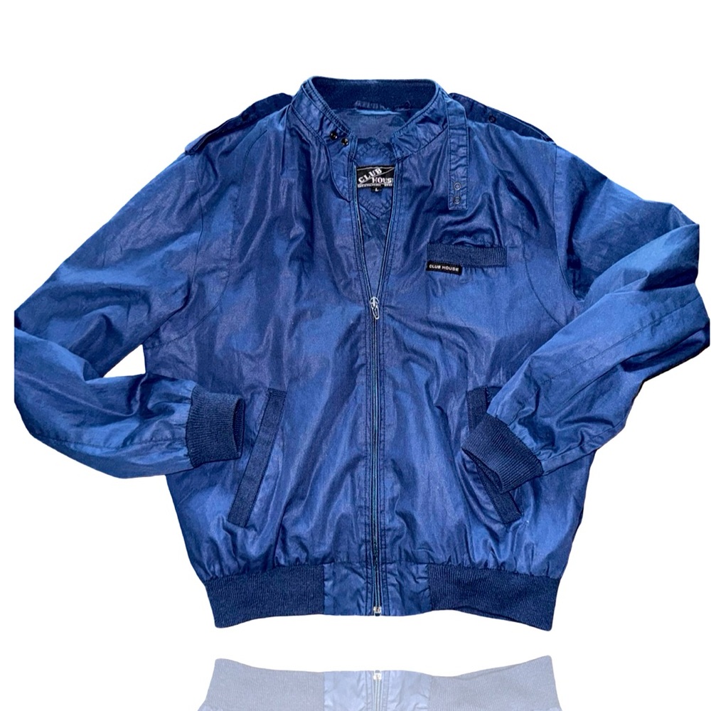 Club House Vintage “Members Only” Style 80’s Windbreaker Jacket: Adult Large